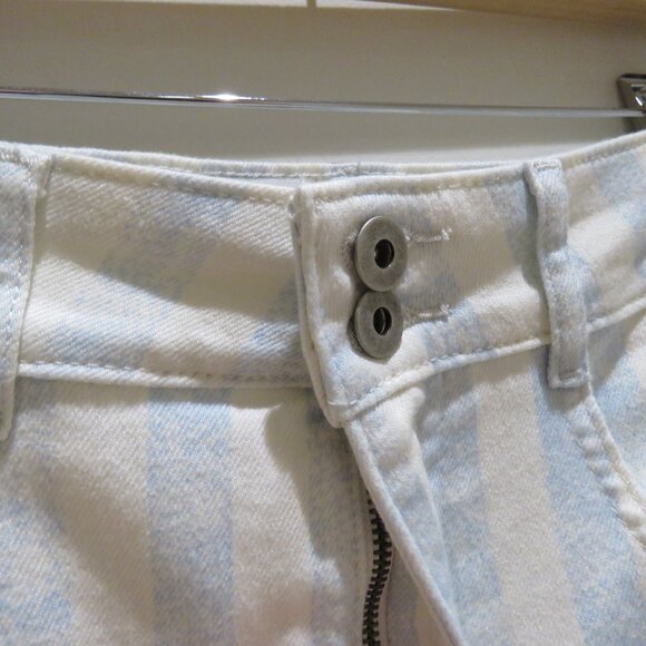 ANTHROPOLOGIE MAEVE Printed Bermuda Shorts in Washed Blue Stripe Preppy 25 NWT - Picture 6 of 11
